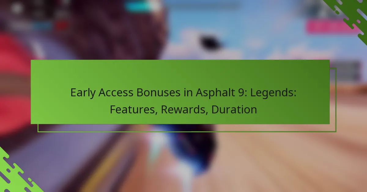 Early Access Bonuses in Asphalt 9: Legends: Features, Rewards, Duration