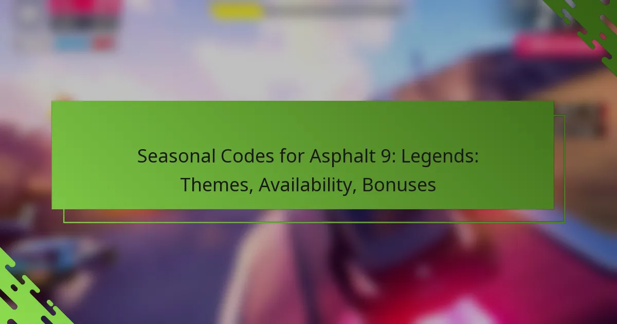 Seasonal Codes for Asphalt 9: Legends: Themes, Availability, Bonuses