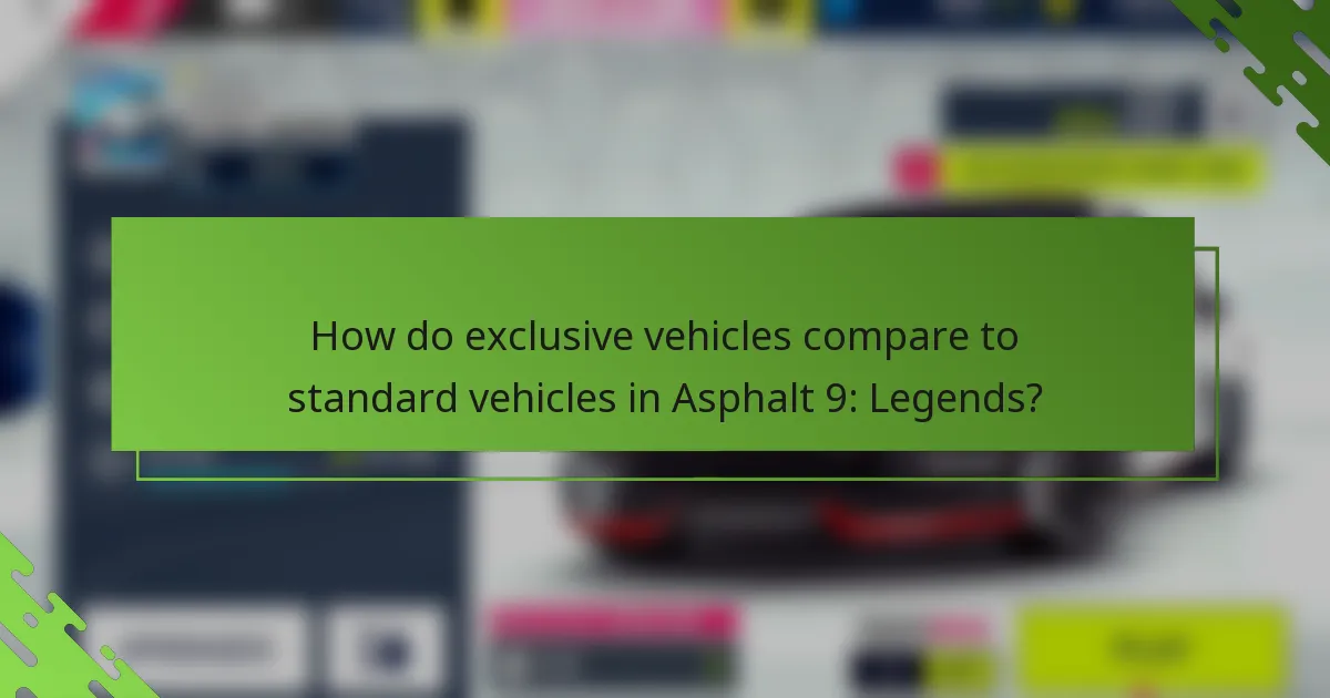 How do exclusive vehicles compare to standard vehicles in Asphalt 9: Legends?