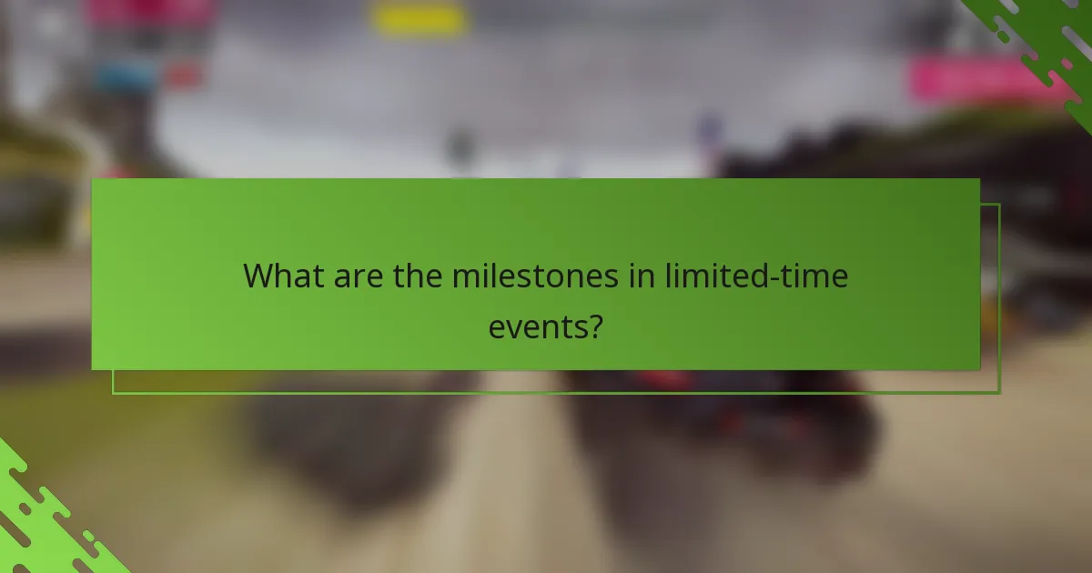 What are the milestones in limited-time events?
